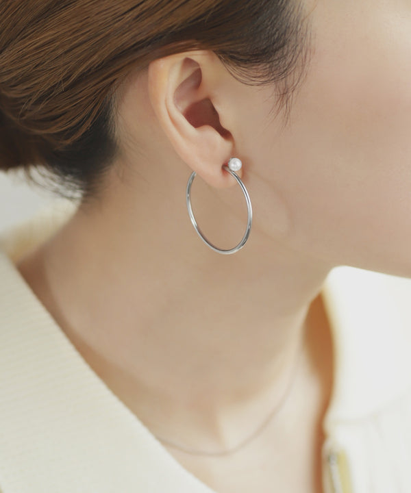 パールポイントフープイヤリング