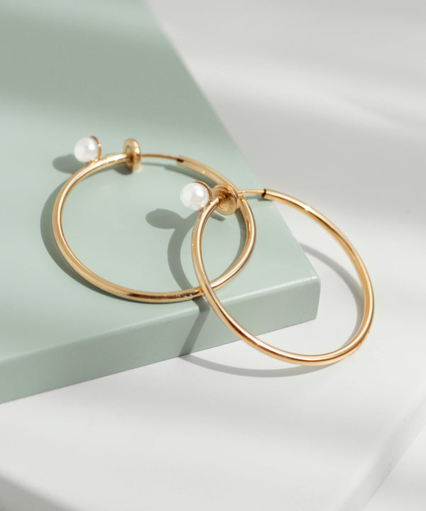 パールポイントフープイヤリング