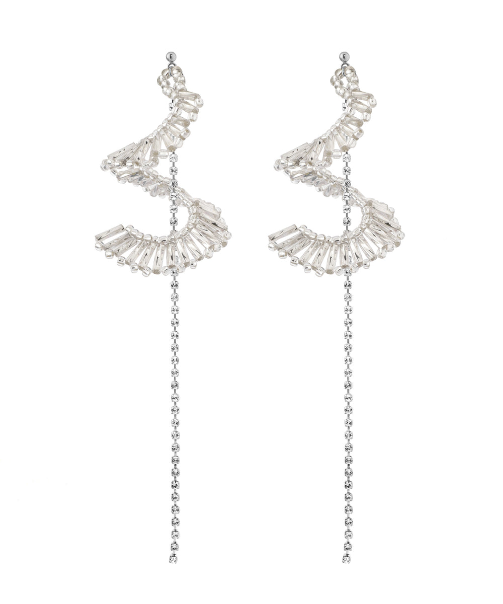 ANEMONE】スパイラルロングビジューピアス[Hanayome]｜アネモネ