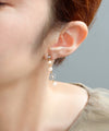 ビジューフラワー×パールピアス