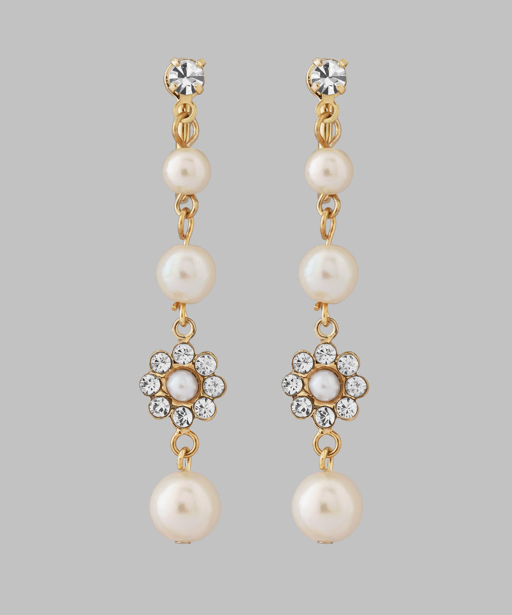 N.132 春♡ ふんわりカラー ゆれる パール アシンメトリー イヤリング ANEMONE】ビジューフラワー×パールイヤリング｜アネモネ・シエナロゼ