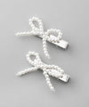 Beaded ribbon clips (set of 2)