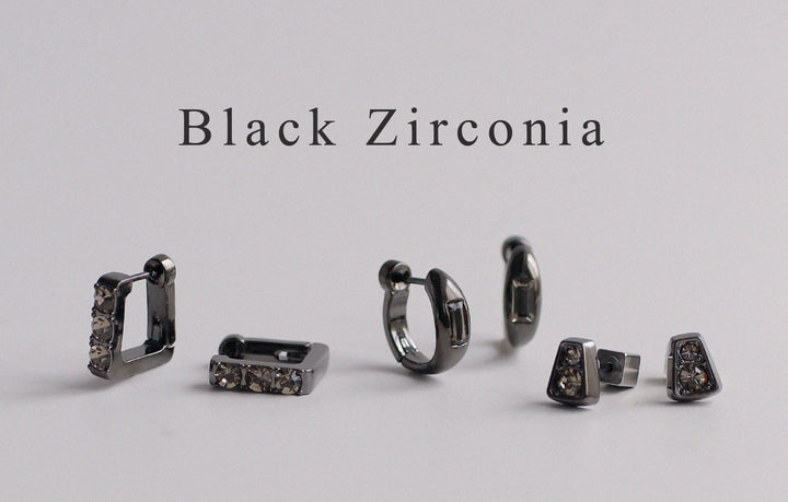 [mimi33] [Black Zirconia] New earrings with sheer black 