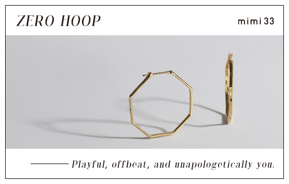 【ZERO HOOP】"ゼロ"を描いたような凹凸のない滑らかな形状のフープピアス