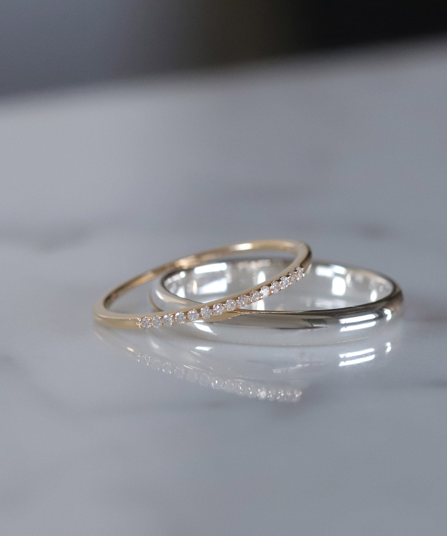 SIENA ROSE Toi et Moi Pairing Rings [Ciel (Sky)] [Women's