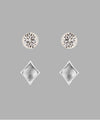 ビジュー×ダイヤピアス[2ペアセット]