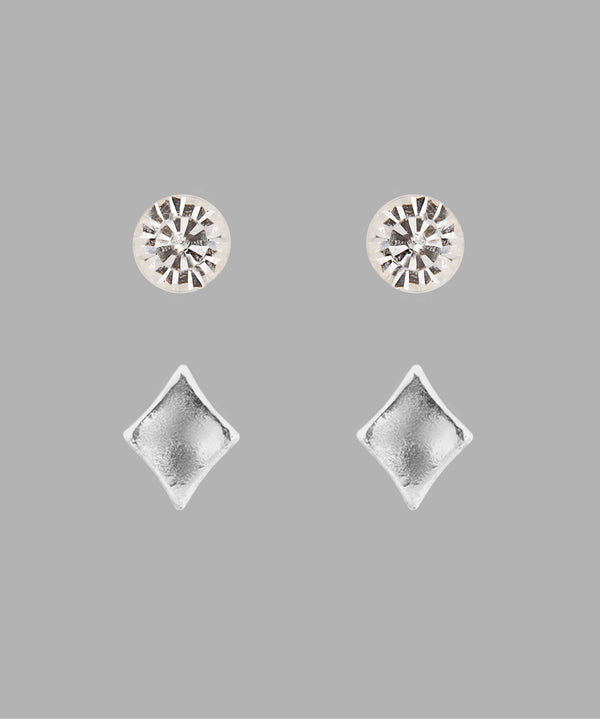 ビジュー×ダイヤピアス[2ペアセット]