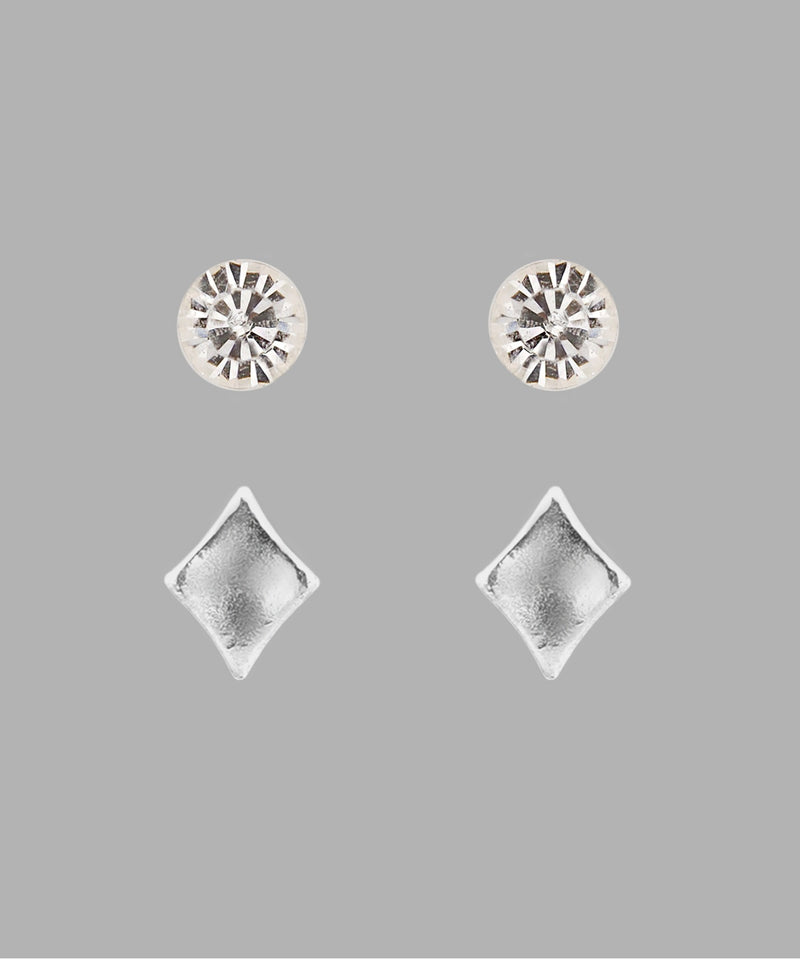 ビジュー×ダイヤピアス[2ペアセット]