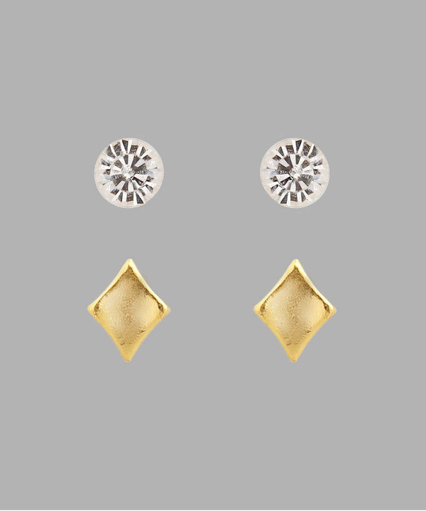 ビジュー×ダイヤピアス[2ペアセット]