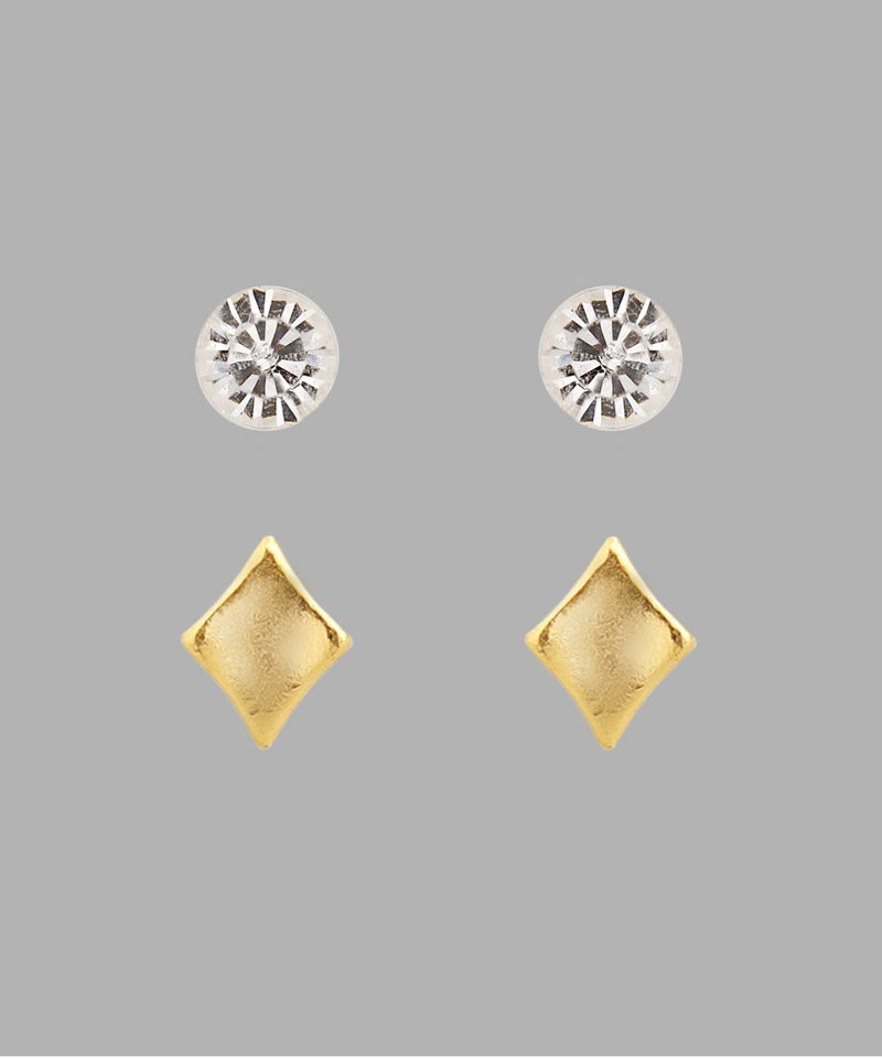ビジュー×ダイヤピアス[2ペアセット]