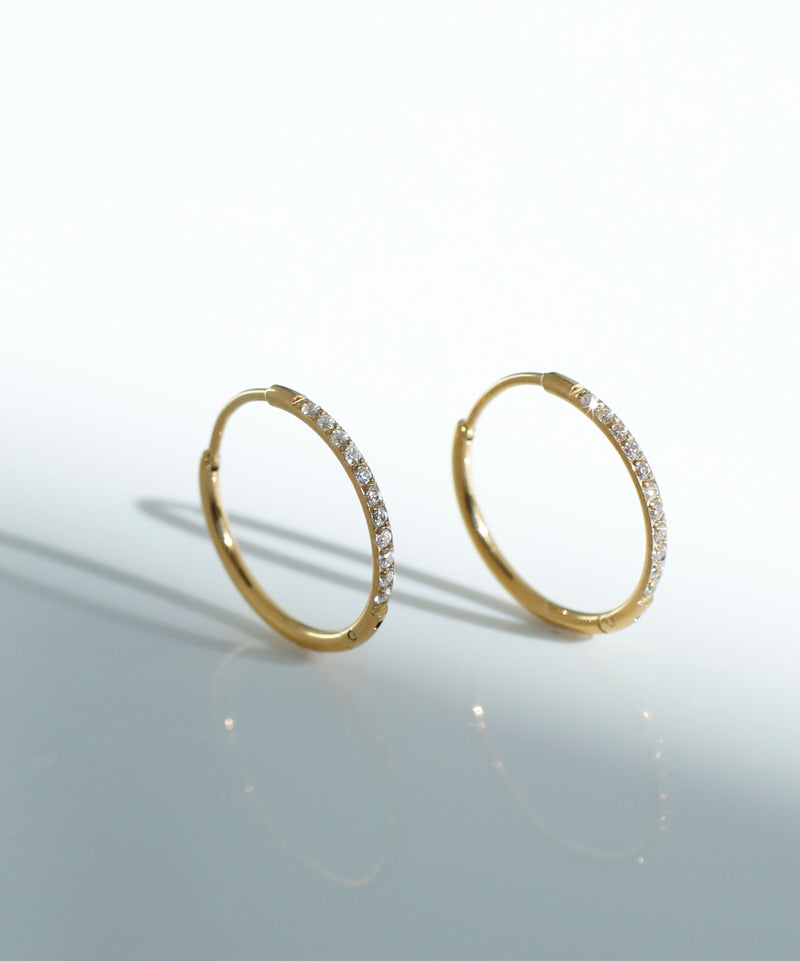 ビジューフープピアス[ステンレス][Basic]