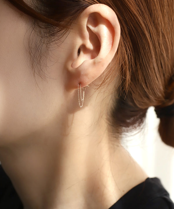 ツインチェーンピアス