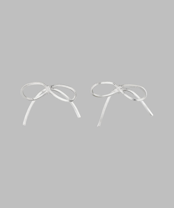 チェーンリボンピアス[silver925][Basic]