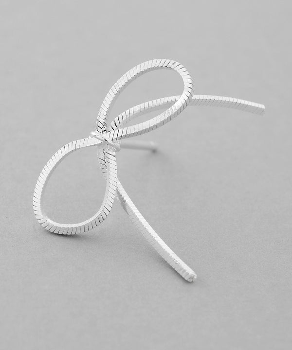 チェーンリボンピアス[silver925][Basic]
