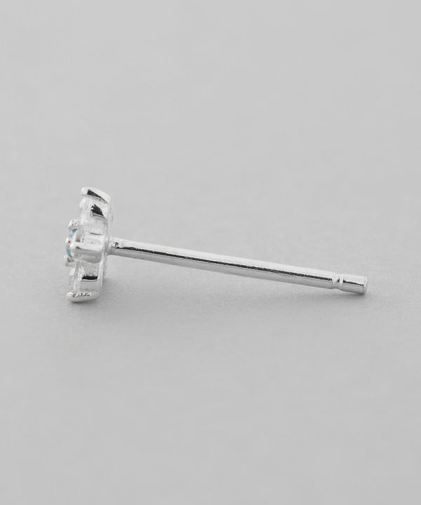 ターコイズ×ビジューフラワーピアス[silver925][Basic]