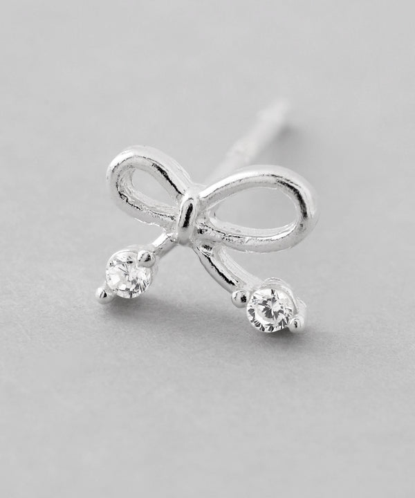 ビジューリボンピアス[silver925][Basic]