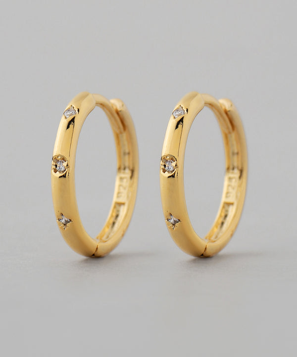 ビジューフープピアス[silver925][Sheerchic]