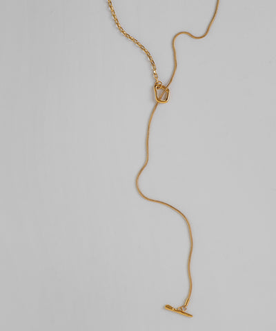 Combination Chain Lariat Necklace [Stainless Steel] [Ownideal]