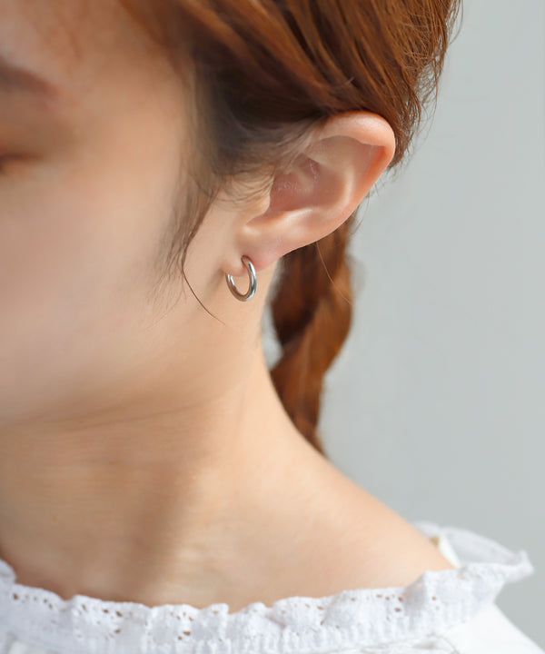 【ステンレス】メタルフープイヤリング[直径13mm]