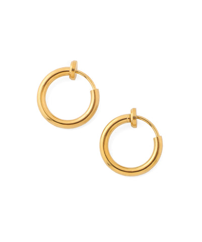 Stainless steel metal hoop earrings [diameter 13mm]