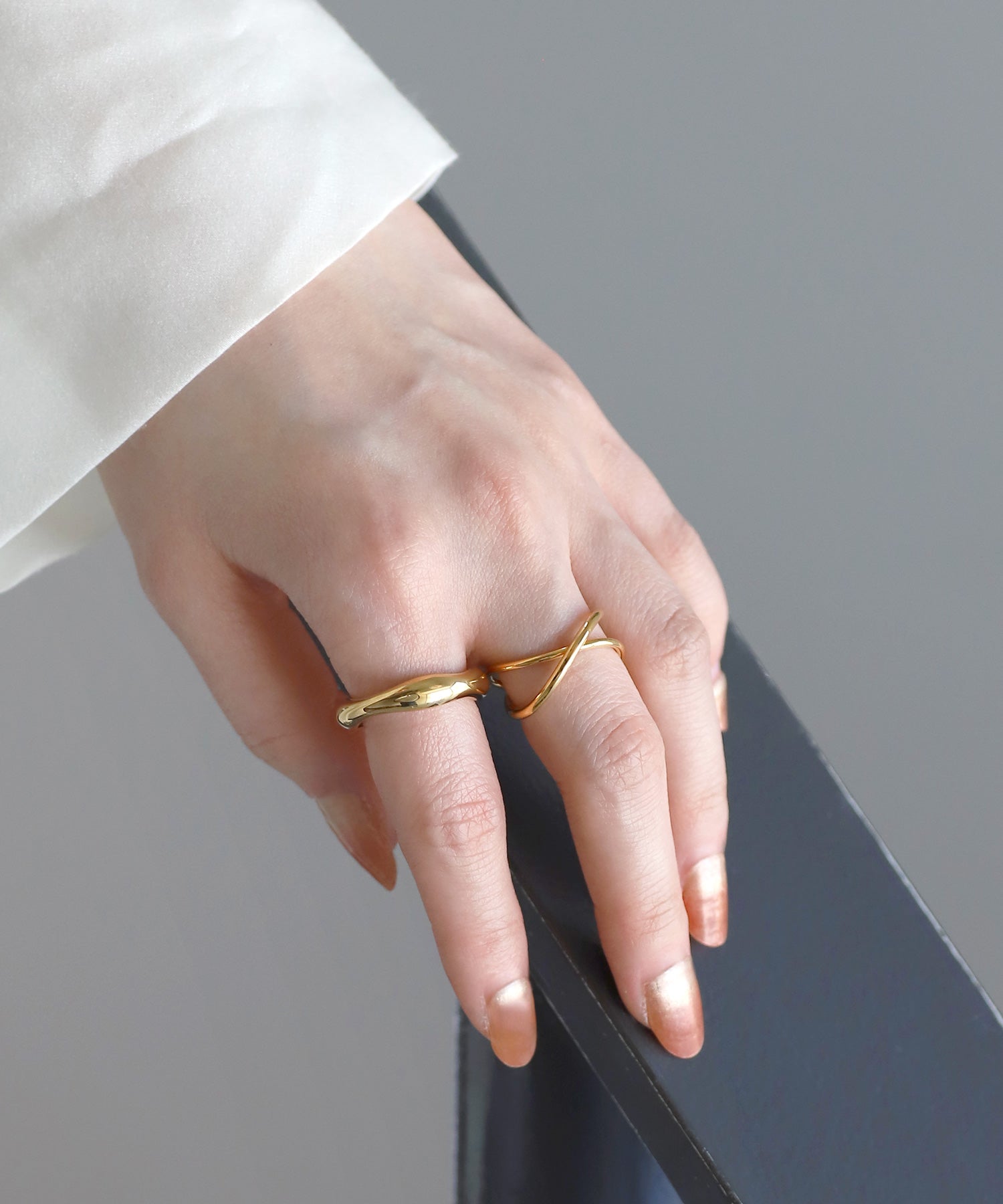 ANEMONE】【ステンレス】2連リング｜アネモネ・シエナロゼ・ミミサン