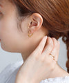 Stainless steel metal hoop earrings [diameter 17mm]