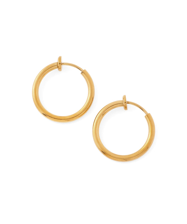 Stainless steel metal hoop earrings [diameter 17mm]