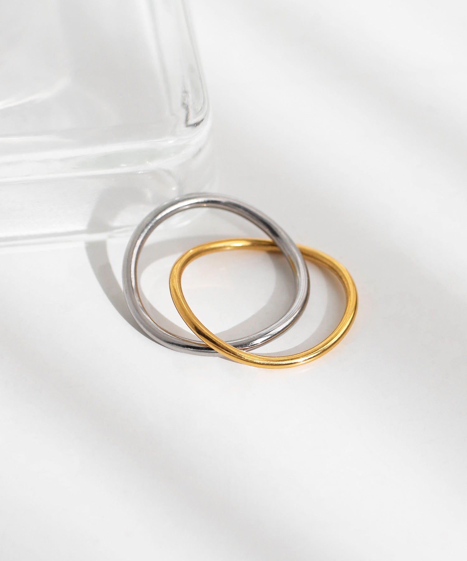 ANEMONE】【ステンレス】コンビカラー2連リング｜アネモネ・シエナロゼ