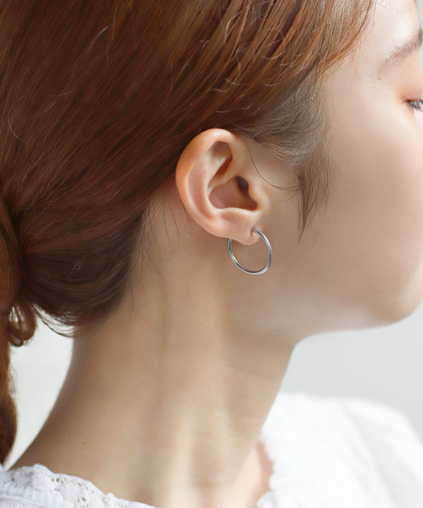 【ステンレス】メタルフープイヤリング[直径22mm]