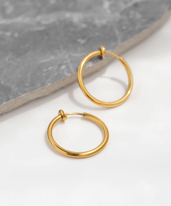 【ステンレス】メタルフープイヤリング[直径22mm]