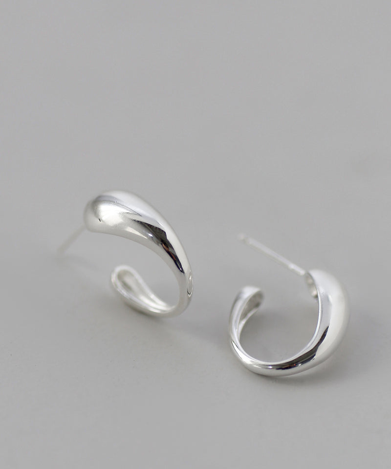 ニュアンスラインフープピアス[silver925][Ownideal]