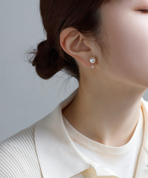 パール×ビジュー2WAYピアス[silver925][Sheerchic]