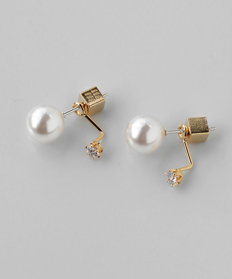 パール×ビジュー2WAYピアス[silver925][Sheerchic]
