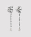 ビジュー×チェーンバックキャッチピアス[silver925][Sheerchic]
