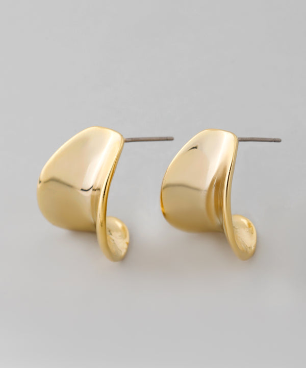 Metal Plate Curl Earrings