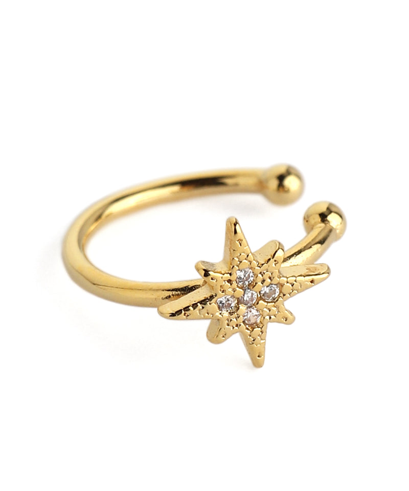Star and jewel ear cuff