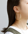 テーパードメタルフープピアス[L]
