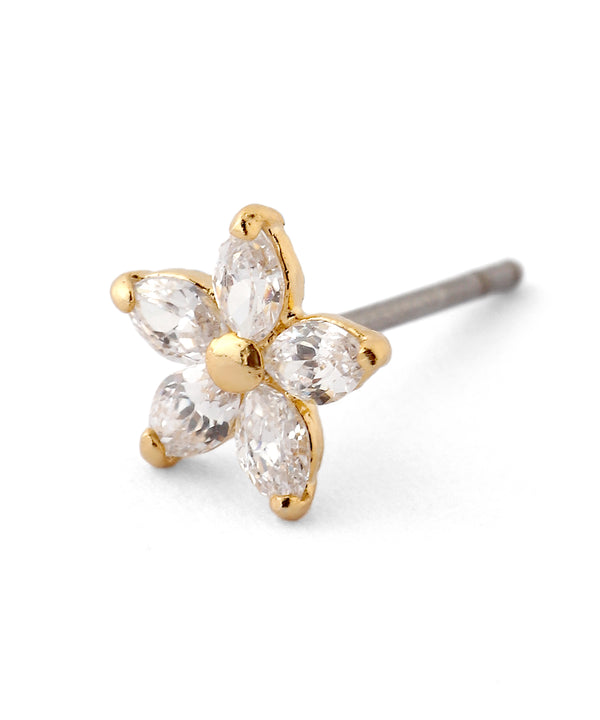 ビジューフラワーピアス