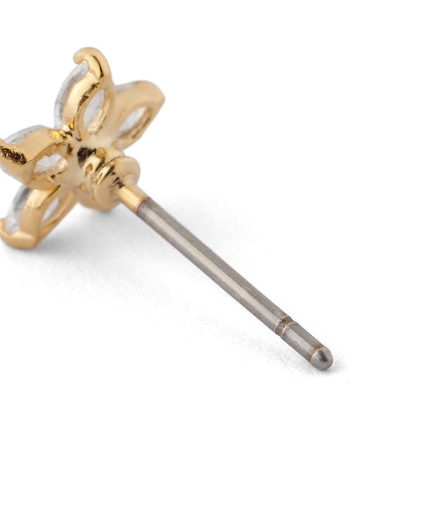 ビジューフラワーピアス