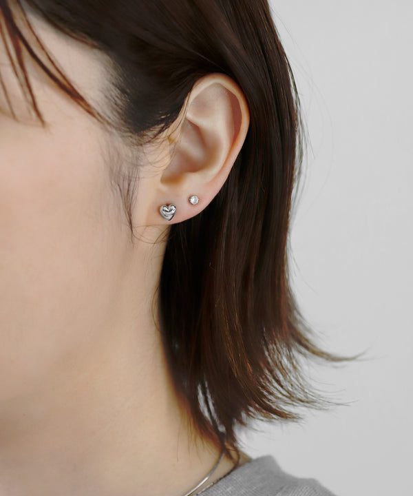 メタルハート×ビジューピアス[2ペアセット]