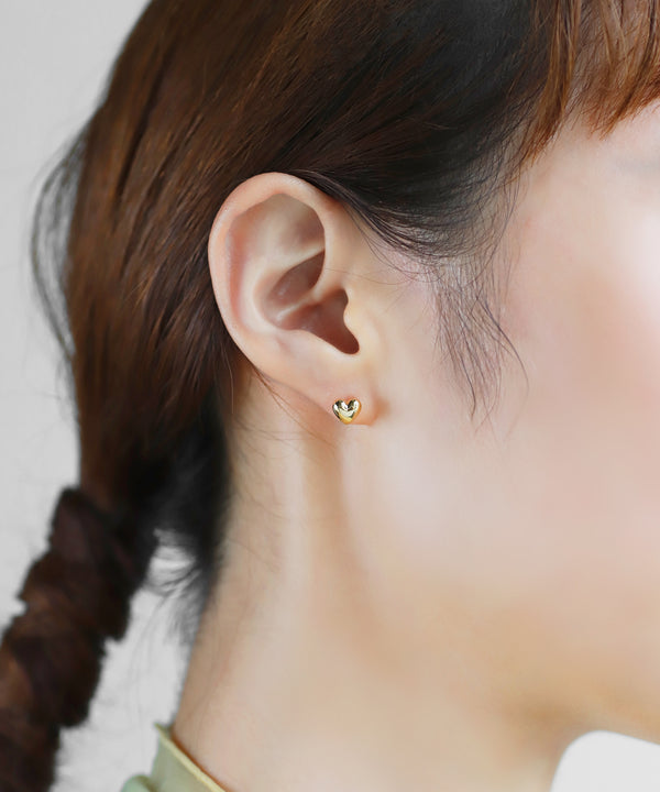 メタルハート×ビジューピアス[2ペアセット]