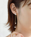 バロックパール風ロングバックキャッチピアス