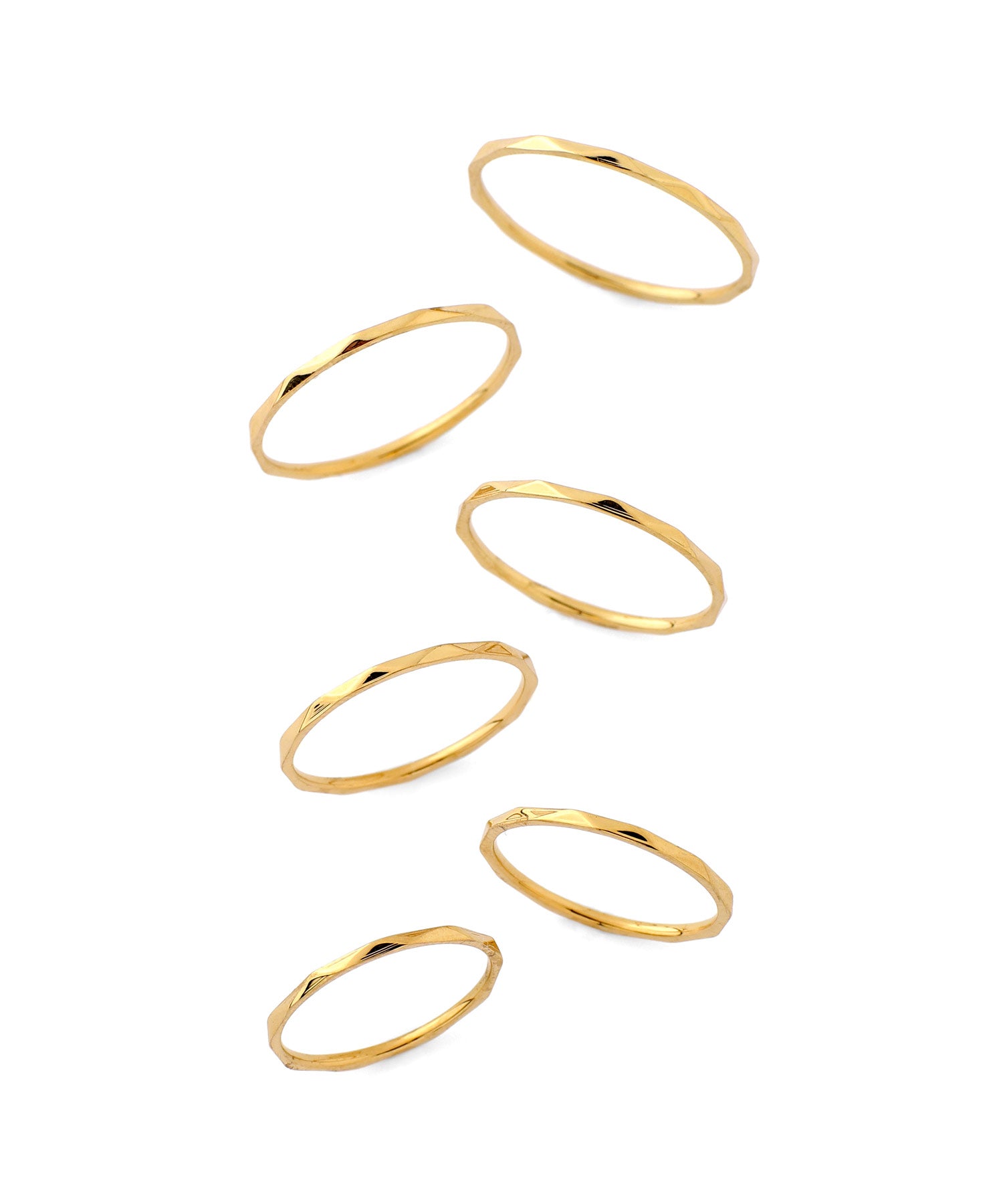 ANEMONE】【ステンレス】メタルカットデザインリング[6本セット