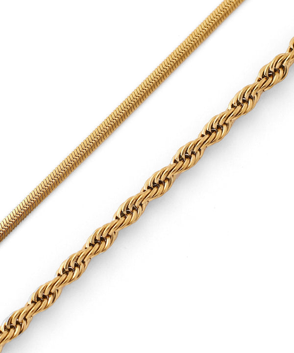 【ステンレス】ロープ×スネークチェーンブレスレット