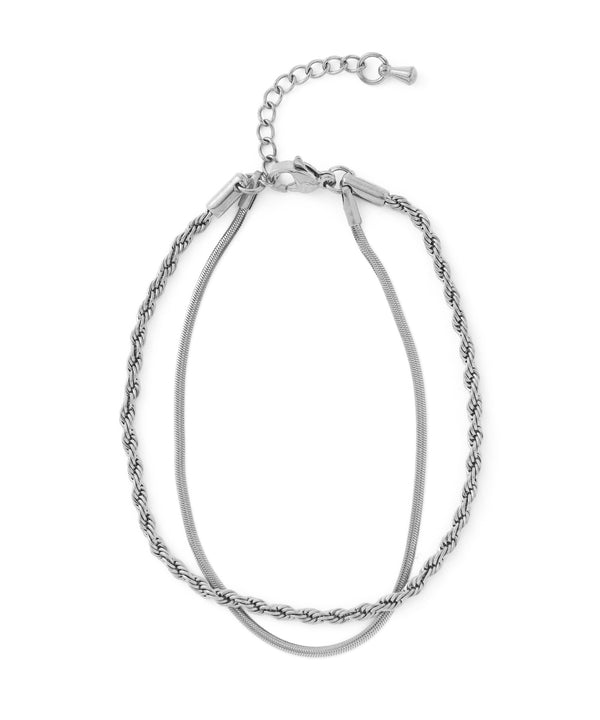 【ステンレス】ロープ×スネークチェーンブレスレット