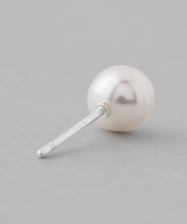 パール×チェーンバックキャッチピアス[silver925][Sheerchic]