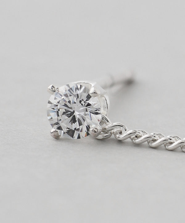ビジュー×パールロングピアス[silver925][Sheerchic]