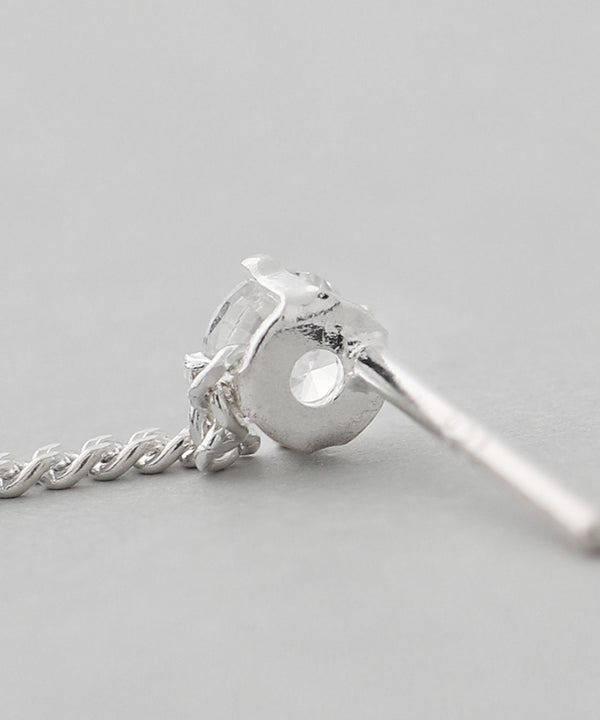 ビジュー×パールロングピアス[silver925][Sheerchic]