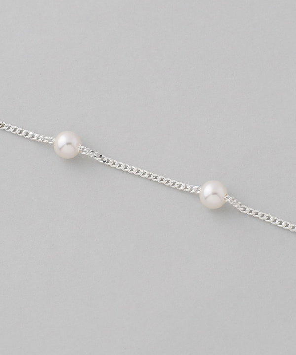 ビジュー×パールロングピアス[silver925][Sheerchic]