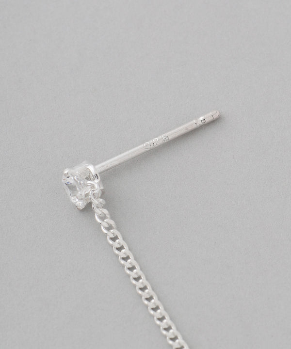 ビジュー×パールロングピアス[silver925][Sheerchic]